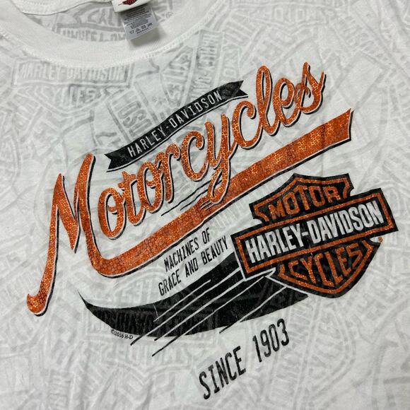 Harley Davidson Viking Land white heather tee. size L - Picture 2 of 4